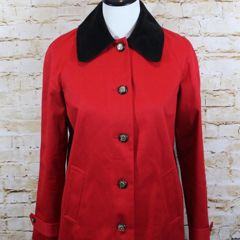 Red equestrian print Ralph Lauren Coat